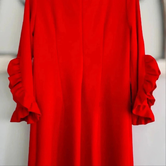 HILARY RADLEY for Katherine Barclay red Flutter sleeve sz M - Picture 8 of 12